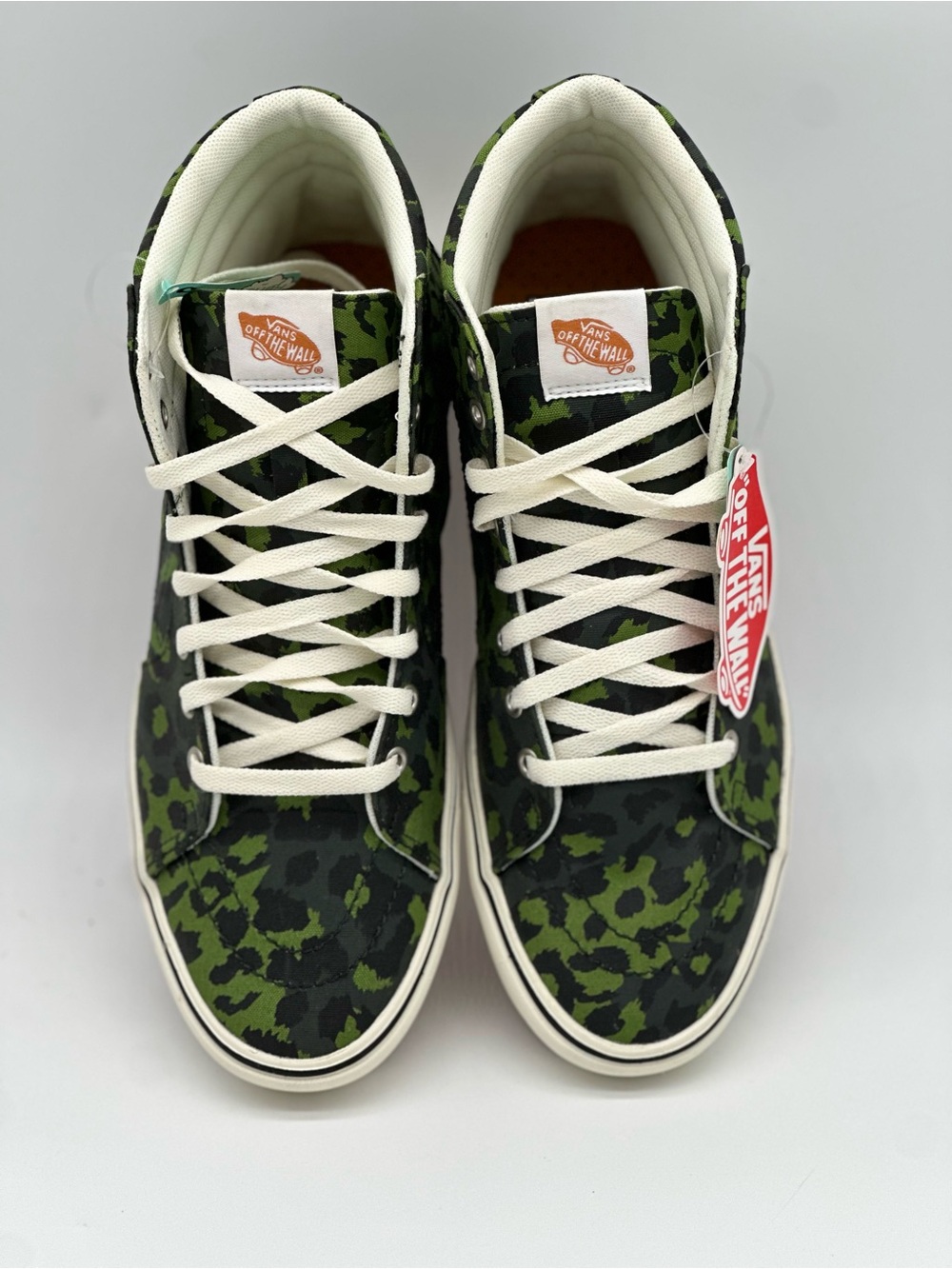 Vans High-Top Sneakers in Green Leopard Camo - Picture 3 of 10